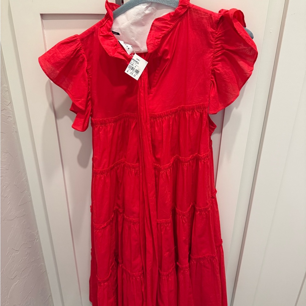 RHODE Red Ruffled Mini Dress - Picture 2 of 2